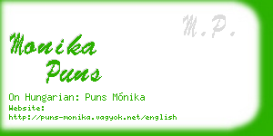monika puns business card